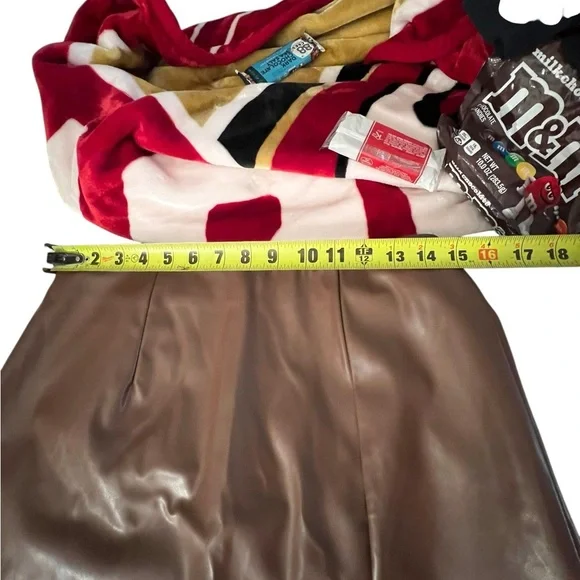 Brown and Black pleather Skirt Set - Picture 7 of 7